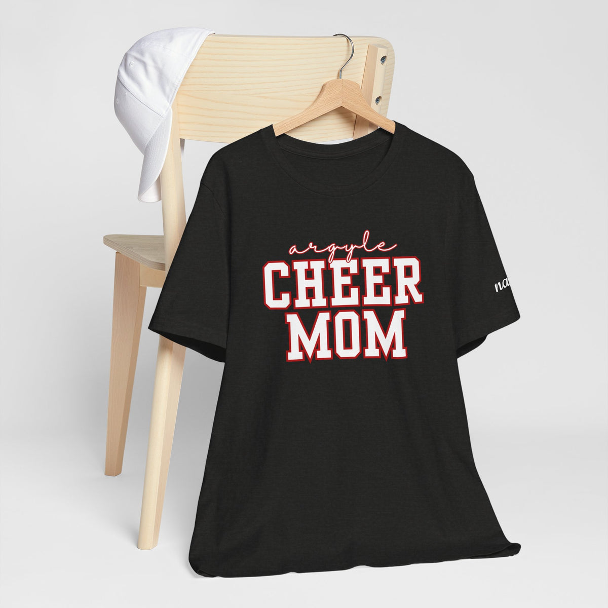 Argyle Cheer Mom T-Shirt | Varsity Script Mom Shirt, Sports Mom Tee