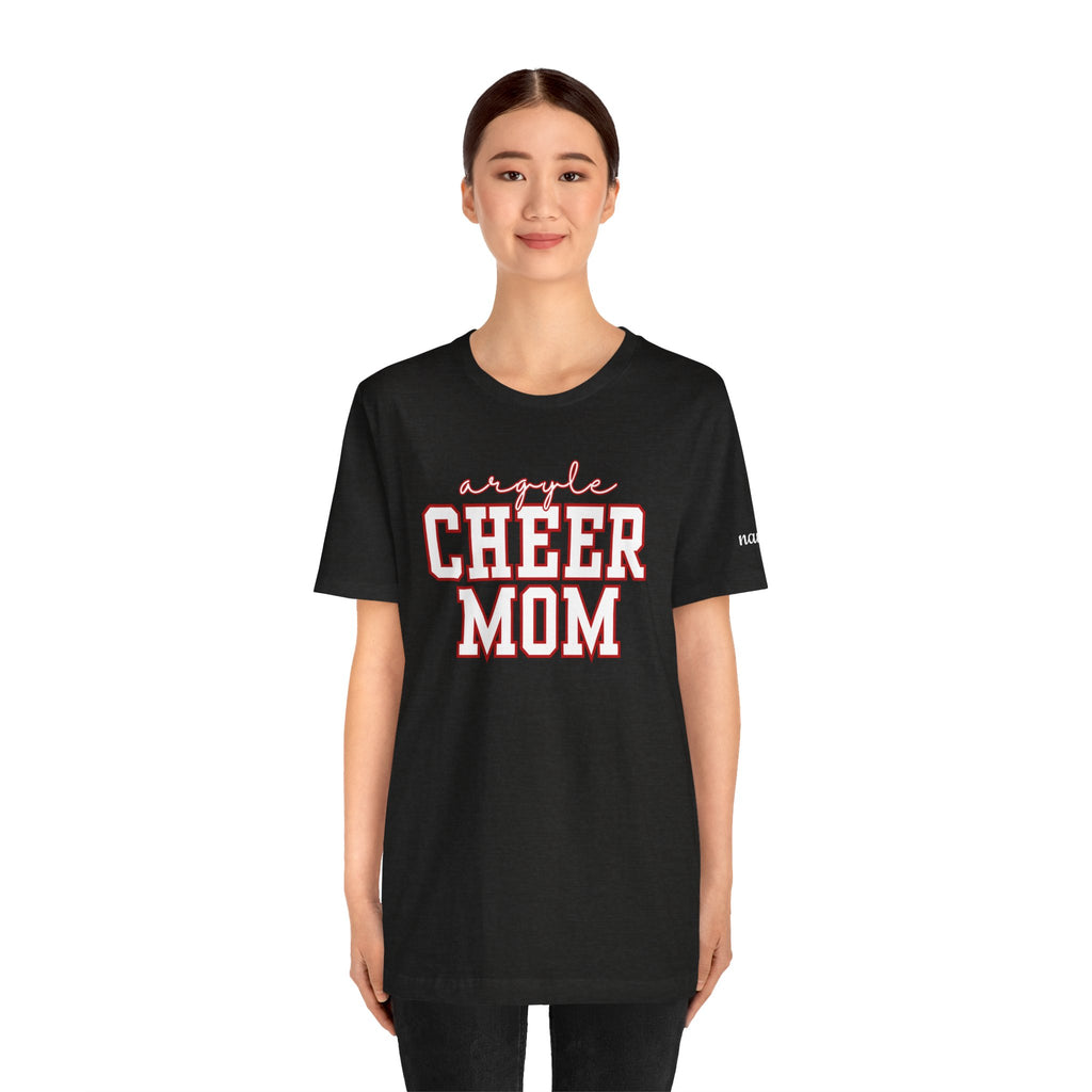 Argyle Cheer Mom T-Shirt | Varsity Script Mom Shirt, Sports Mom Tee