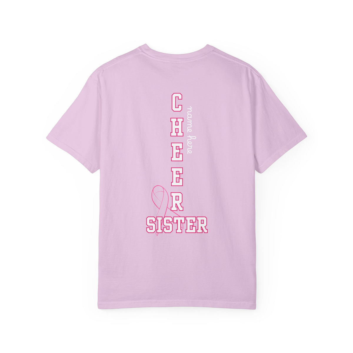 SISTER (ADULT) Breast Cancer Awareness "Go Fight Win" Custom Name Cheer T-Shirt