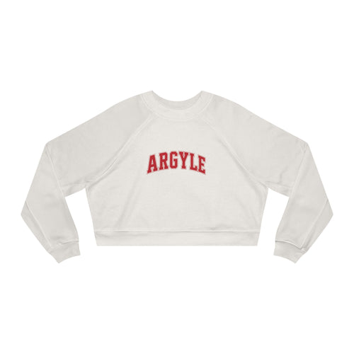 Argyle Cropped Pullover — Women's Fleece Crewneck